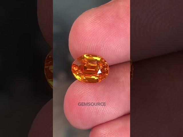 Orange sapphire, 2.5 carats, heated, mandarin orange gemstones for jewellery.