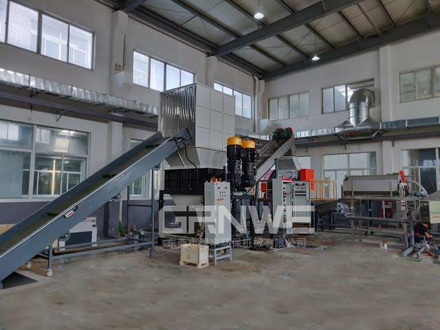 HDPE blue barrel, IBC crushing and washing line plastic recycling machine