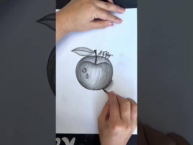 Super Easy #apple #drawing #charcoaldrawing #art #asmr