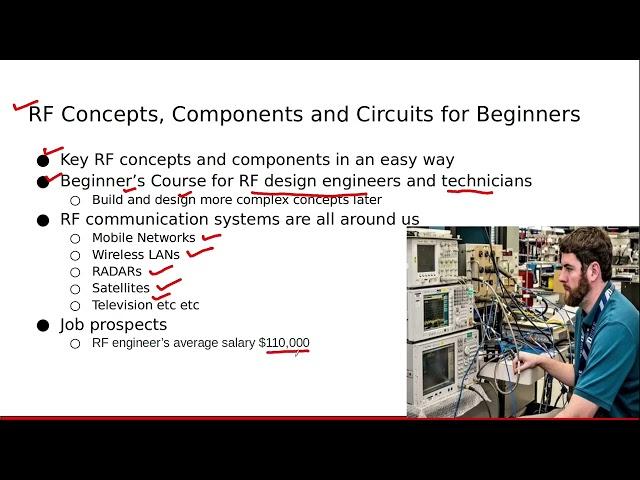 Introduction to RF Concepts, Components and Circuits for Beginners Course