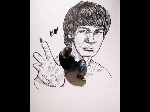 Live painting of Bruce Lee, by Seattle artist Morgan Zion #wingchun #brucelee