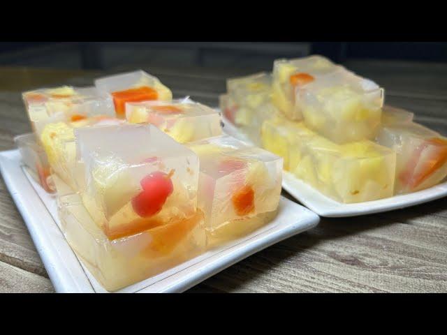 水晶水果燕菜食谱 | 冰凉清爽的甜品 大人小孩都喜欢 | Crystal Fruits Agar Agar Recipe