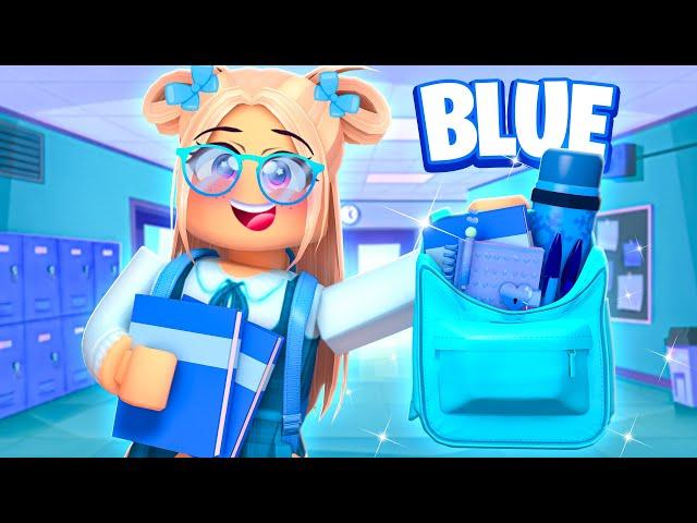 I WENT TO AN ALL BLUE SCHOOL IN ROBLOX BROOKHAVEN!