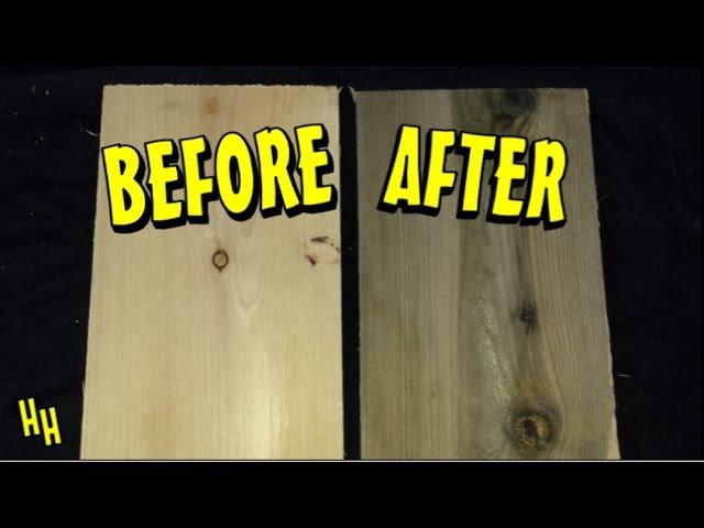 Giving New Wood Antique Look - Distress & Aging Wood With Painting Steel Wool & Vinegar Stain