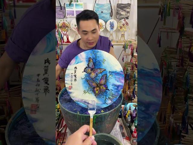 玩漆有道手工画～花蝴蝶  #文化  #非遗 #传承 #艺术 #风景画 #民间手艺人 #民族風