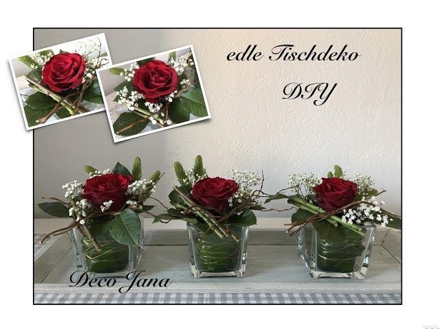 DIY: edle Rosendeko, Hochzeitsdeko, Tischdeko, Blumendeko selber machen / Deko Jana