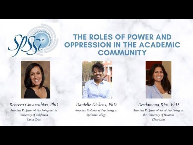 Webinar: The Roles of Power and Oppression in the Academic Community