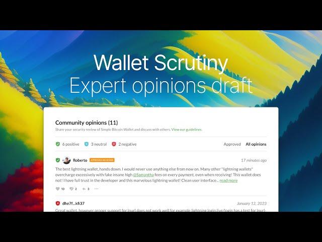 Wallet Scrutiny: Expert opinions draft & request for feedback