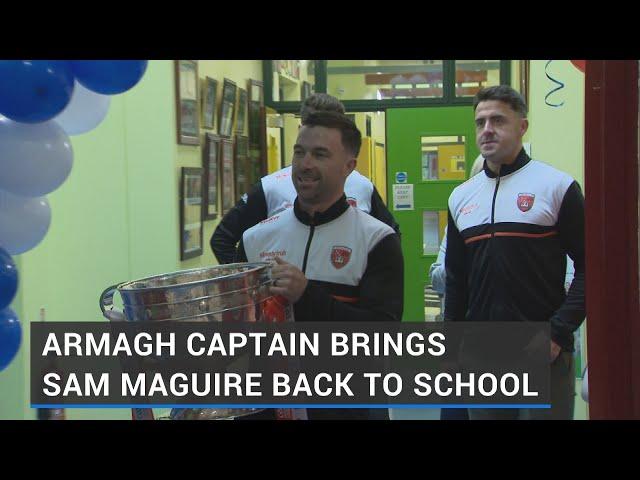 Armagh captain brings Sam Maguire back to school