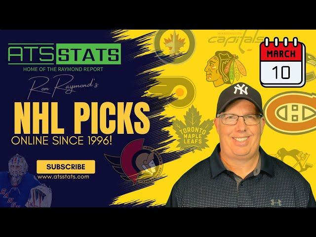 NHL Picks & Predictions (3/10/25) Ron’s Free Hockey Betting Picks