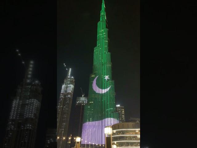 Pakistani flag displayed on Burj Khalifa lights show. DUBAI 2021 | mohsin’s inception 786