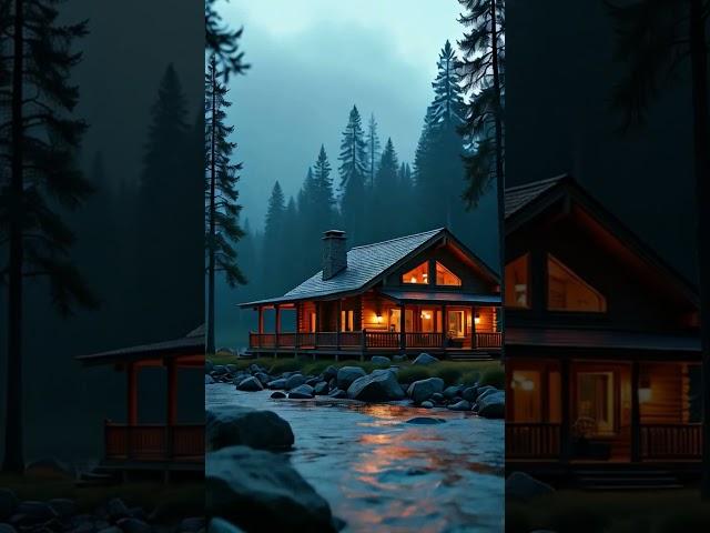 LOG CABIN’S IN THE MOUNTAINS: #logcabins #cabin #mountains #evergreen #river #nature #shorts #short