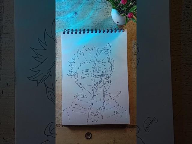 How to draw Sukuna anime // #sukunadrawing #sukunafanart #artwithnishanth