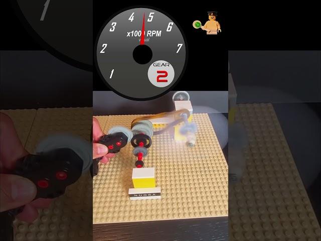 Lego Gear 1 - 4 with speedometer and great sound #lego #motor #speed #test #gear