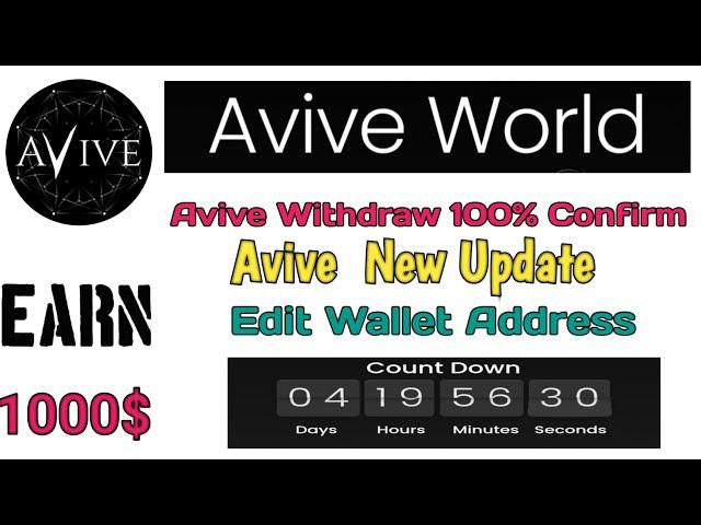 Avive Mining App New Update//Avive Edit Wallet Address & Check In Complete Details.