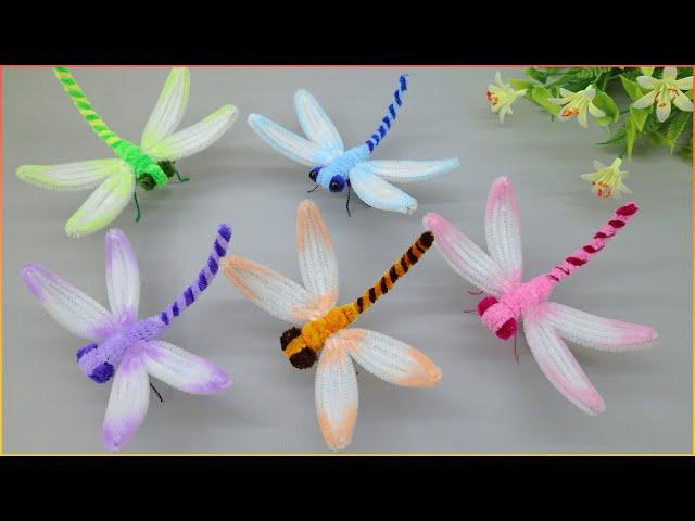  ОЧЕНЬ ПРОСТО! Как сделать СТРЕКОЗУ из синельной проволоки / Pipe cleaner Dragonfly