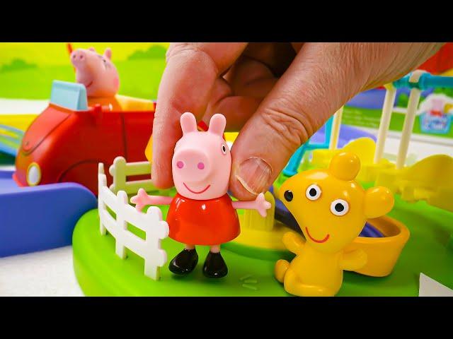 Peppa Pig's Big Adventure!  | ToyTubeTV Unboxes Peppa's Town Playset & Goes Exploring!