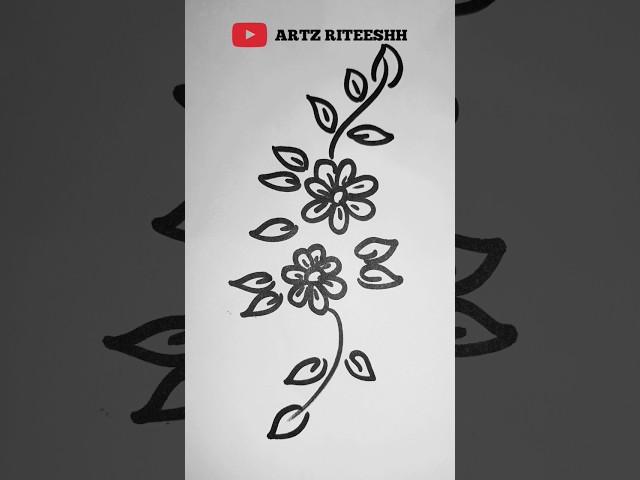 flower Drawing ️️ #artzriteeshh #shorts #youtubeshorts #flower