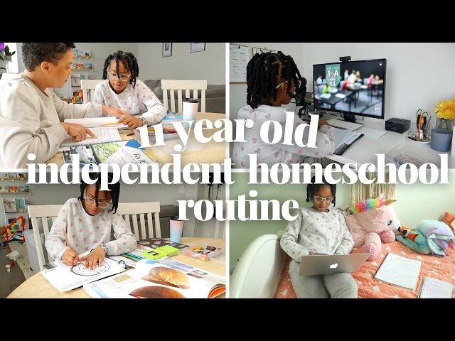 MY 11 year old INDEPENDENT HOMESCHOOL ROUTINE// DAY IN THE LIFE OF A HOMESCHOOL MOM OF 3