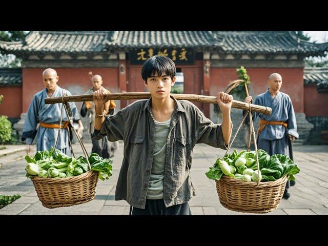 Kung Fu Movie!A boy carrying vegetables is a hidden kung fu master,defeating even the Shaolin monks!