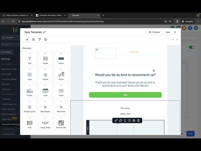#27 Gohighlevel-How to Use the Email Builder Integration in Reputation Management