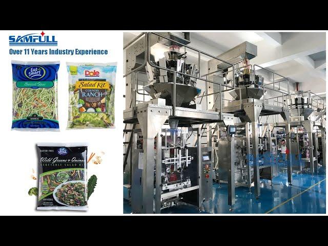 Vegetable Salad Packing Machine Automatic 10 Heads Weigher Filling Packing Machine