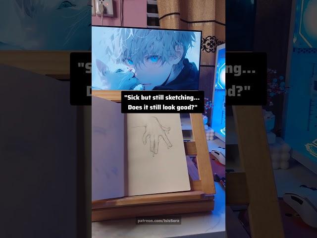 First hand study after ages… Been sick, but I had to draw! ️🩵
