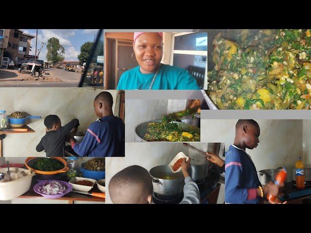 COOK OUR LOCAL BEANS 🫘 WITH MY CHILDREN ‍ // MARKET VLOG ️ // UGO TESSY T.V