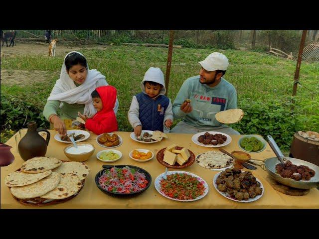 Village Living Routine : Gola Seek Kabab and Clay pot Tawa Naan Bread Il