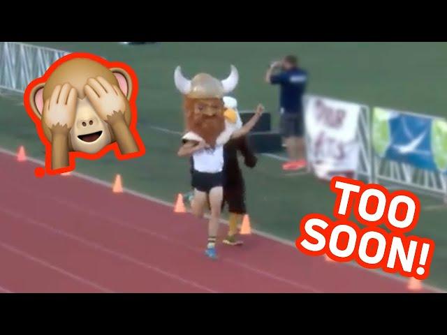 Viking Celebrates Early, Loses Costume 400m Race