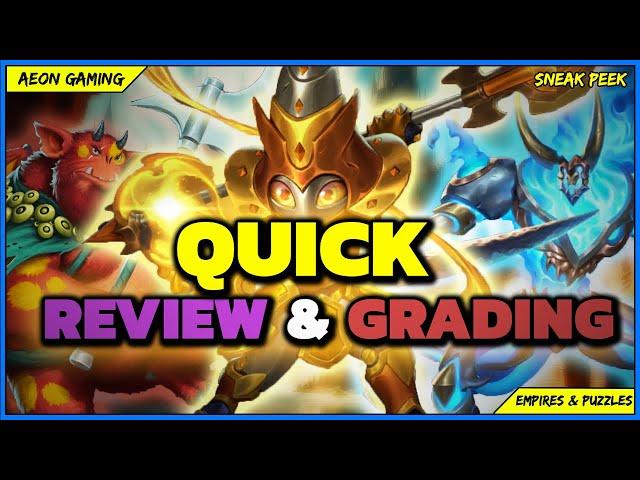 Quick Review & Grading of Gargoyle & Construct Heroes in Beta V68 - Empires & Puzzles