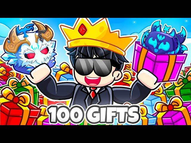 I Opened 100 Christmas Gifts in Blox Fruits Roblox