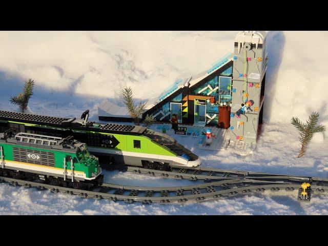 Lego Train Crash and Derailments in Snow