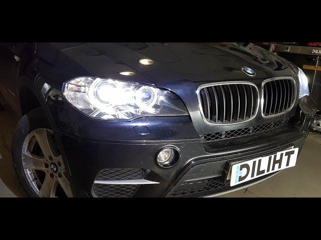 Светодиодные линзы Diliht Triled в BMW X5 E70 рест