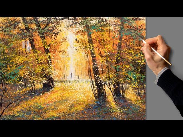  Acrylic Painting - Lovely Autumn / Easy Art / Drawing Tutorials / Landscape / Satisfying Relaxing