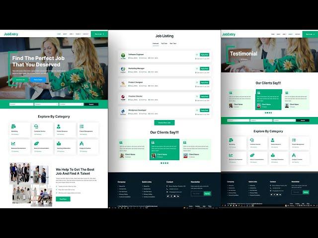 Create A Responsive Online Job Portal Website Using HTML, CSS and JavaScript  | With Source Code
