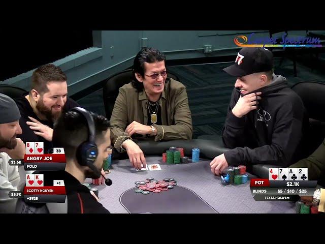 SCOTTY NGUYEN AND WOLFGANG POKER  PLAY IN RUMBLE AT THE RESERVE