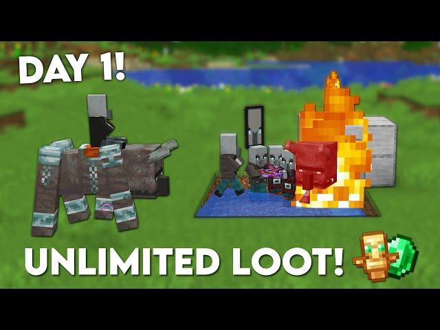 Minecraft EASIEST Raid Farm 1.20+ | Insane loot!