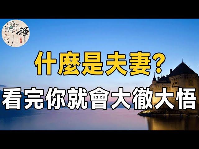 佛禪：什麼是夫妻？我整整讀了五遍！太透徹了