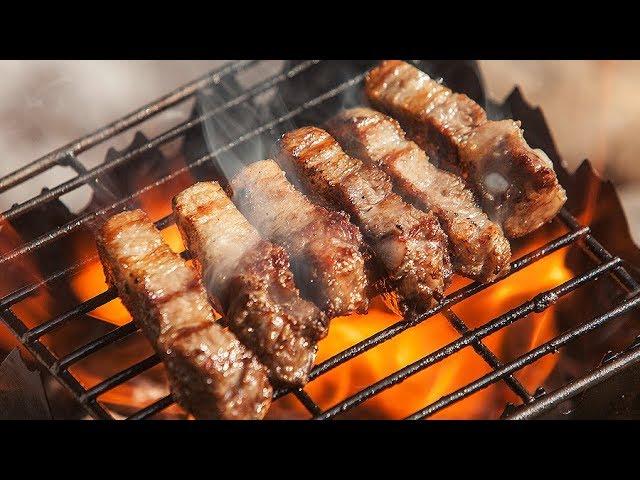 숯불 삼겹살 구이 / Pork belly BBQ / Bushcraft Camping Cooking / 캠핑요리 / 캠핑한끼