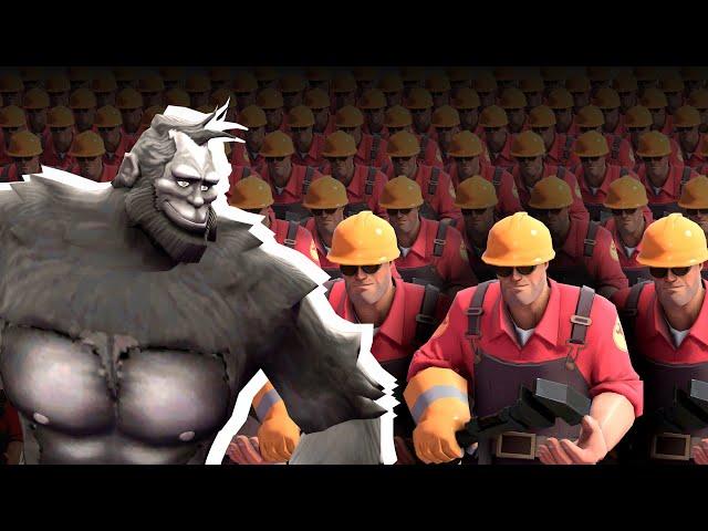 1 Gorilla (SolarLight) vs 100 Men