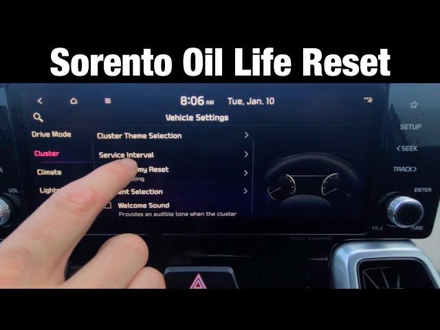 2022 Kia Sorento How to Reset Maintenance Service Reminder / Oil life