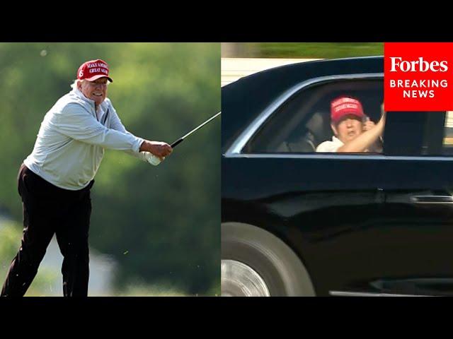 BREAKING: President Trump Arrives At The Trump International Golf Course In West Palm Beach, Florida