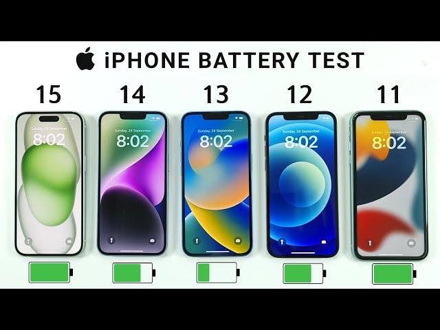 iPhone 15 vs 14 vs 13 vs 12 vs 11 Battery Test | iOS 17 BATTERY TEST