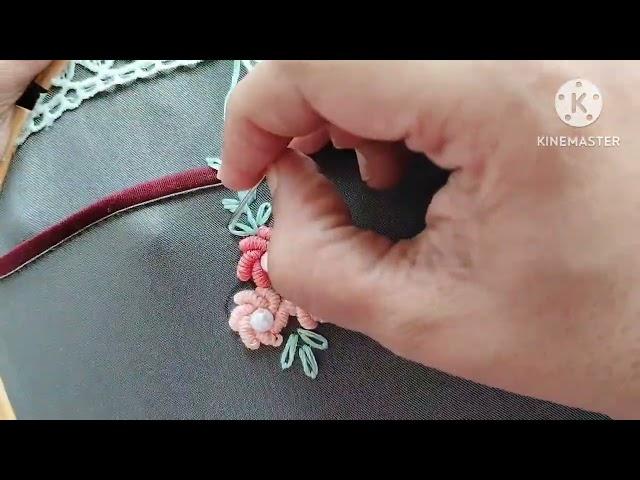 Hand Embroidery Bullion stitch ! EASY LEARNING BY ATIB