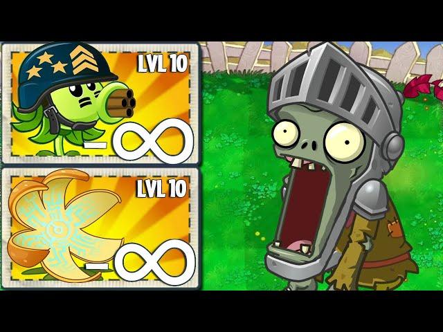 PvZ 2 Power Up Infinite - Plants x5  Vs 100 Knight Zombies level 5