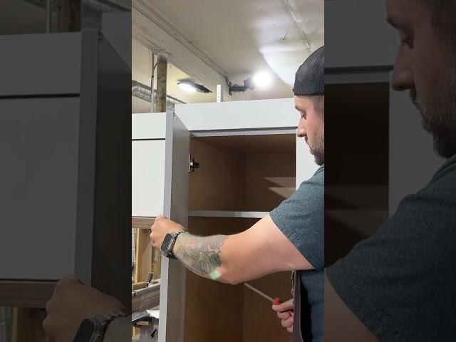 Crooked doors? Adjust with three simple screws! #DIY #HomeImprovement #Cabinetry #ConcealedHinges
