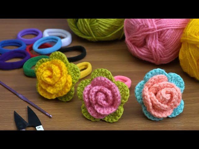 IncredibleHairband/Very easy crochet tunisian/Knitting rose headband