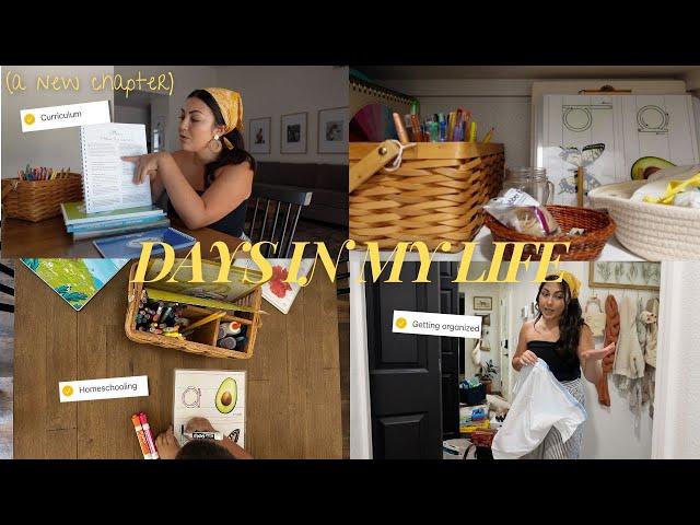 DAYS IN MY LIFE | first day of homeschool, curriculum we're using, organizing, & solo parenting