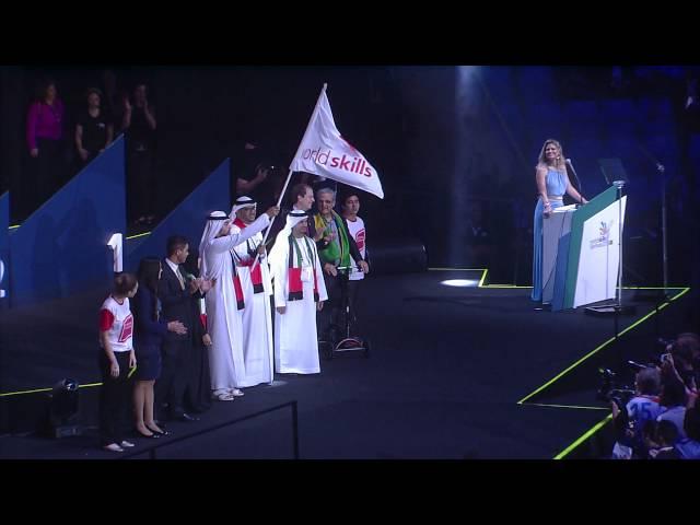 WorldSkills Flag Handover to Abu Dhabi during Closing Ceremony